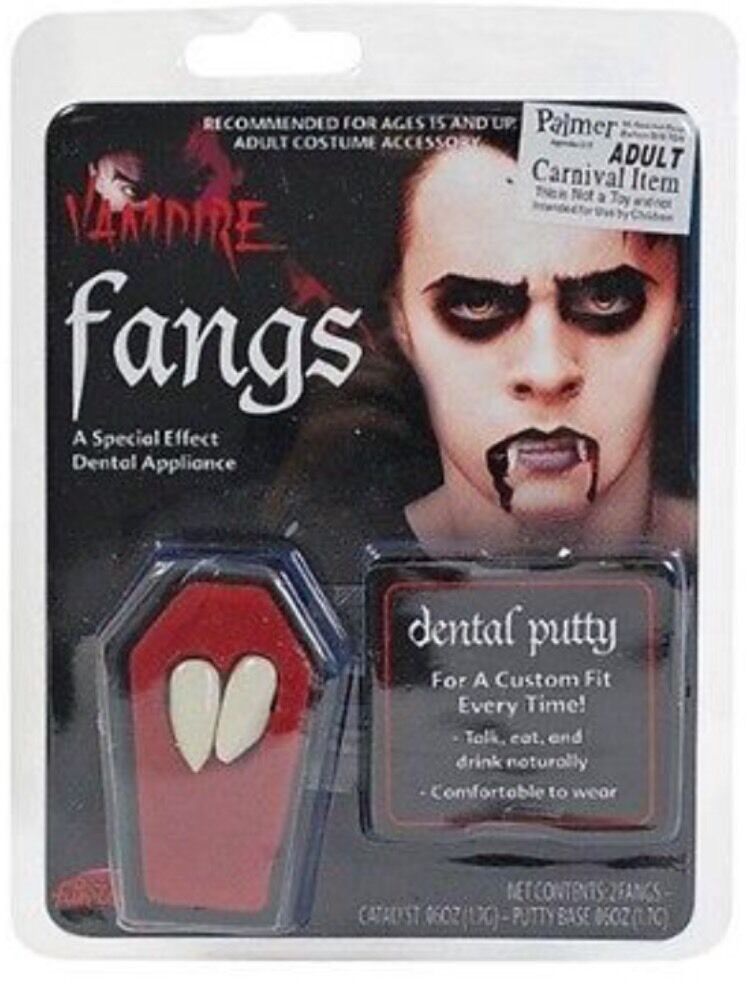 Vampire Fangs With Dental Appliance Putty Single Teeth